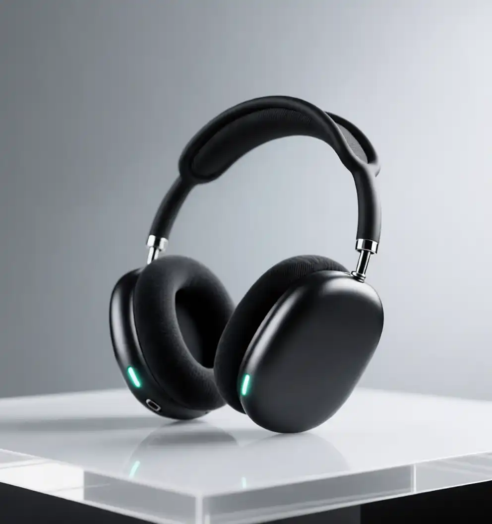 p1 Sleek Black Headphones