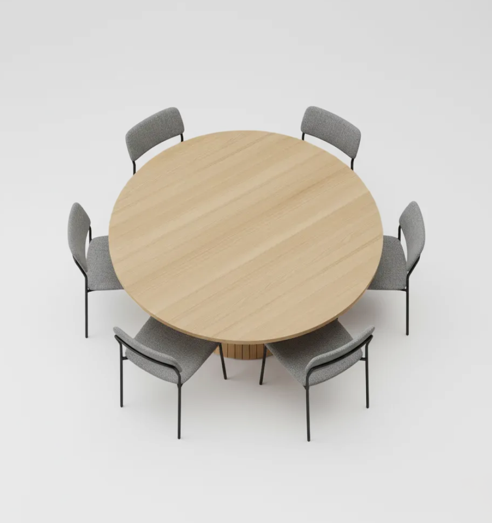 p1 ScandiCraft Round Wooden Dining Table